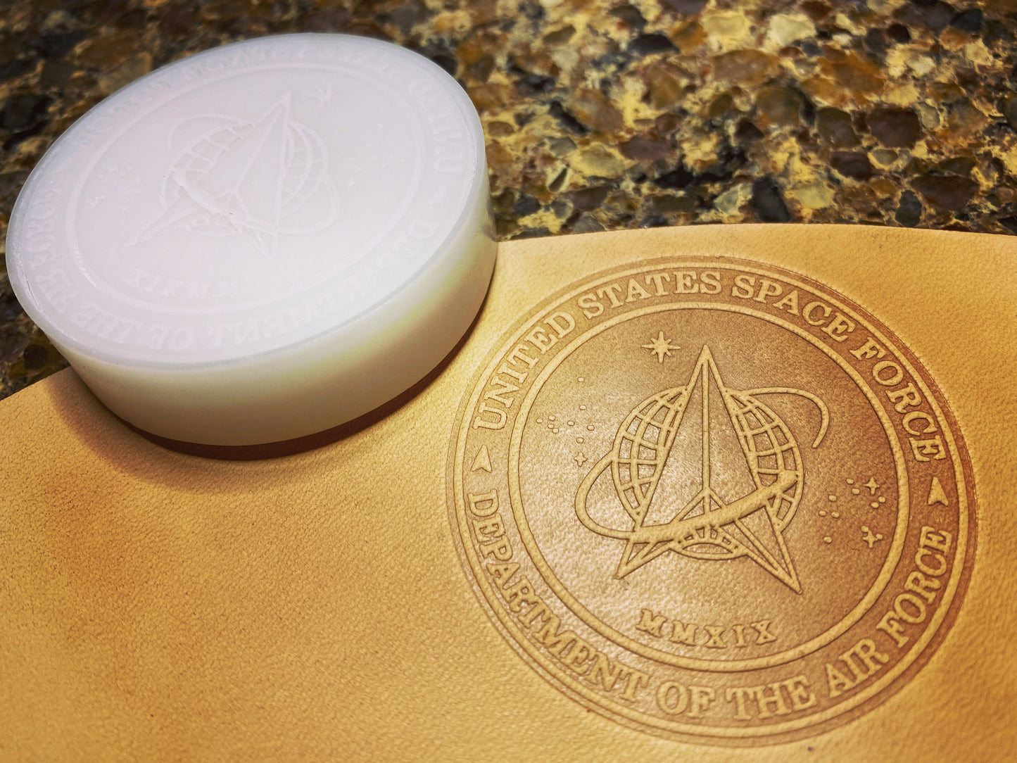 United States Space Force Leather Stamp